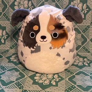 Squishmallows Dog Plush Pillow - Cream, Gray, and Brown